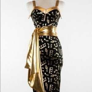 PinUp Girl Clothing Music Note Dress